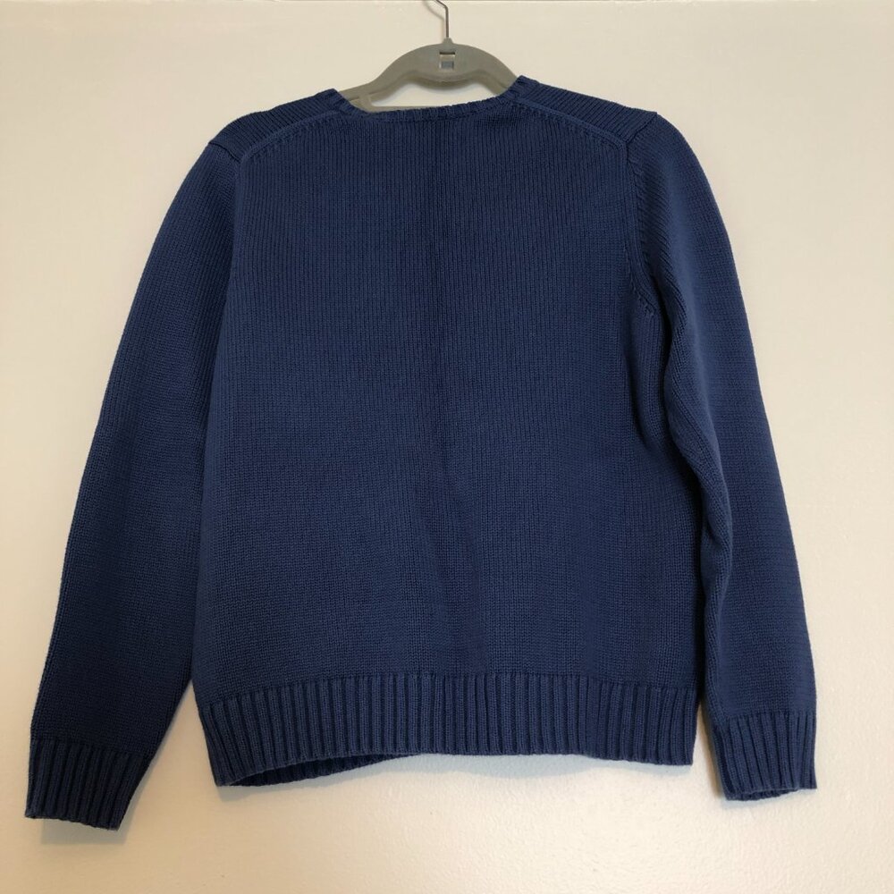 Land's End 100% Baumwolle Cotton V-Neck Sweater - Size M - Picture 2 of 4